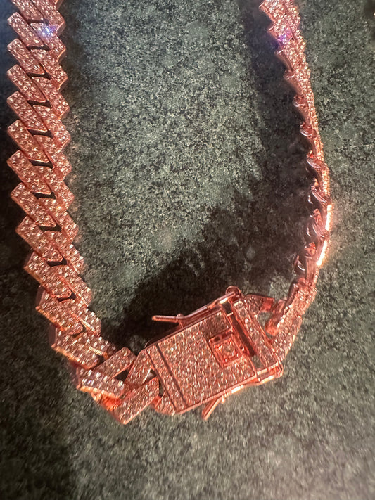 18K Rose Gold Plated Cuban Link Necklace